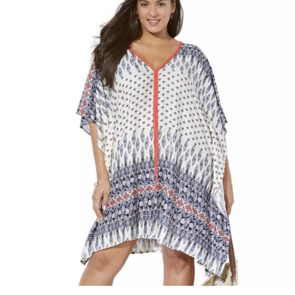Swimsuits For All Short Sleeve Kelsea Cover Up Mini Dress Tunic Size 18/20